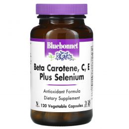 Bluebonnet Nutrition, Бета-каротин, C, E и селен, 120 капсул в растительной оболочке