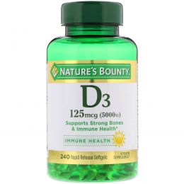 Nature's Bounty, D3-5000 IU, Maximum Strength, 240 Softgels