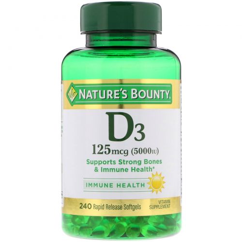 Nature's Bounty, D3-5000 IU, Maximum Strength, 240 Softgels