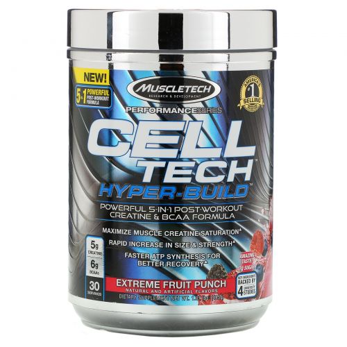Muscletech, Performance Series, Cell Tech Hyper-Build, Extreme Fruit Punch, 1.07 lbs (485 g)