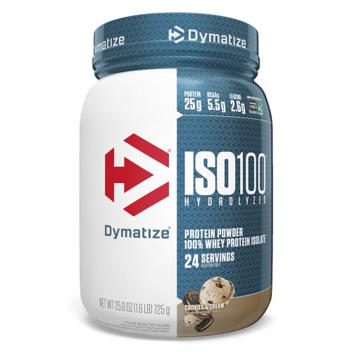 Dymatize Nutrition, ISO 100 Hydrolyzed 100% Whey Protein Isolate, Cookies & Cream, 25.6 oz (725 g)