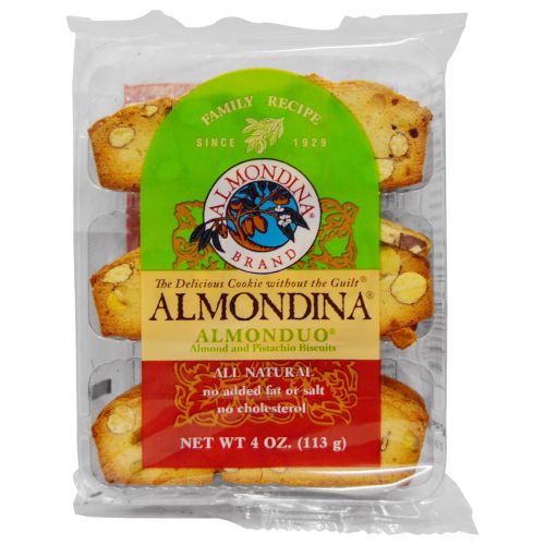 Almondina, AlmonDuo, Almond and Pistachio Biscuits, 4 oz.