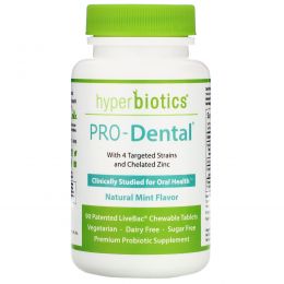 Hyperbiotics, PRO-Dental, Natural Mint Flavor, 90 Chewable Tablets