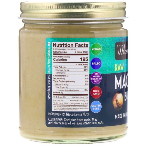 Wilderness Poets, Raw Macadamia Butter, 8 oz (227 g)