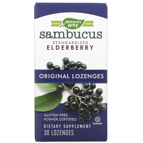 Nature's Way, Бузина черная (Sambucus Black Elderberry), оригинальные пастилки, 30 пастилок