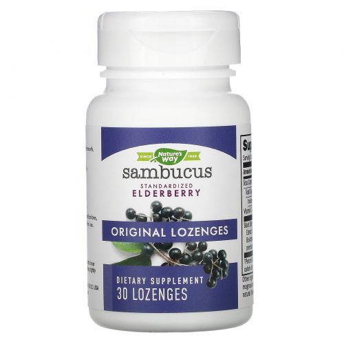 Nature's Way, Бузина черная (Sambucus Black Elderberry), оригинальные пастилки, 30 пастилок