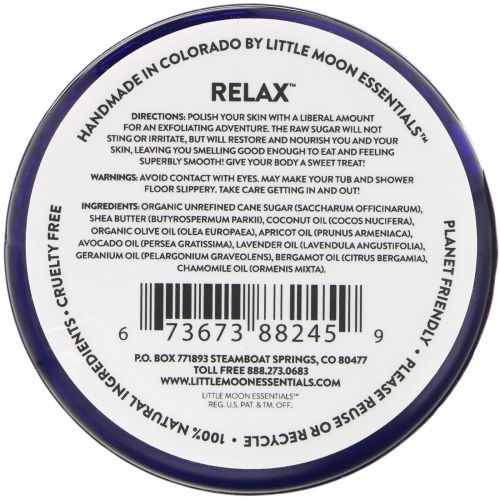 Little Moon Essentials, Relax, Floral Sugar Exfoliant, Bath and Shower, 2 oz (56 g)