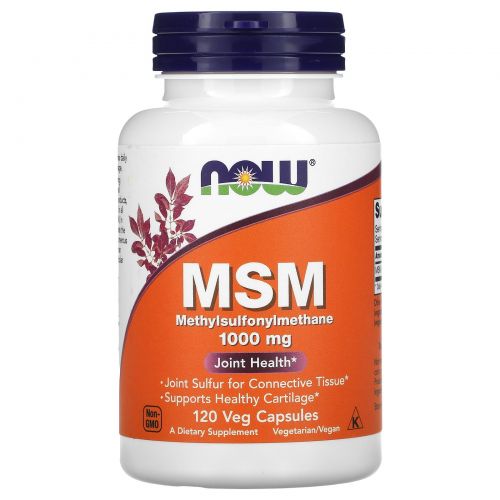 Now Foods, МSM, Метилсульфонилметан, 1000 мг, 120 капсул