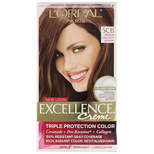 L'Oreal, Краска с тройной защитой Excellence Creme, оттенок 5CB средний каштановый, на 1 применение