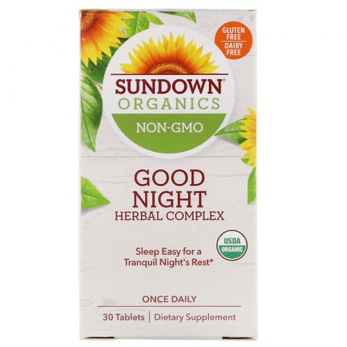 Sundown Organics, Good Night Herbal Complex, 30 Tablets