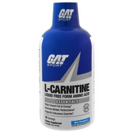 GAT, L-карнитин, жидкая аминокислота в свободной форме, голубая малина