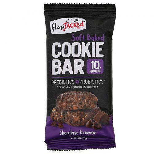 FlapJacked, Soft Baked Cookie Bar, Chocolate Brownie, 12 Bars, 1.90 oz (54 g) Each