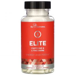 Eu Natural, ELITE, Caffeine & L-Theanine, 120 Capsules