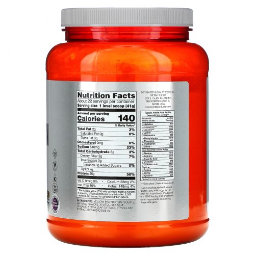 Now Foods, Гороховый протеин для спортсменов, порошок, ваниль-тоффи, 2 фунта (907 г)