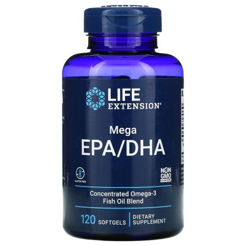 Life Extension, Omega Foundations, Mega EPA/DHA, 120 капсул