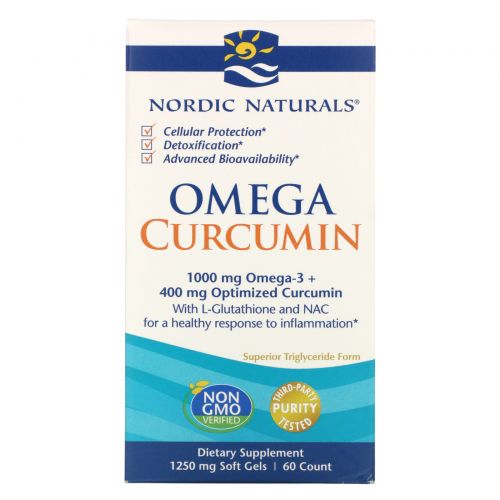 Nordic Naturals, Омега и Куркумин, 60 мягких желатиновых капсул