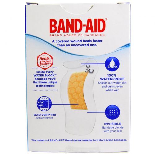 Band Aid, Брендовые пластырные бинты, водяной барьер, прозрачные, 30 размеров в ассортименте