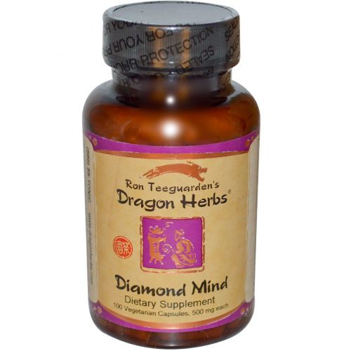 Dragon Herbs, «Алмазный ум», 500 мг, 100 вегетарианских капсул