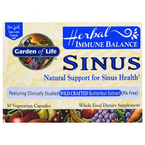 Garden of Life, Immune Balance, Sinus, 30 Veggie Caps