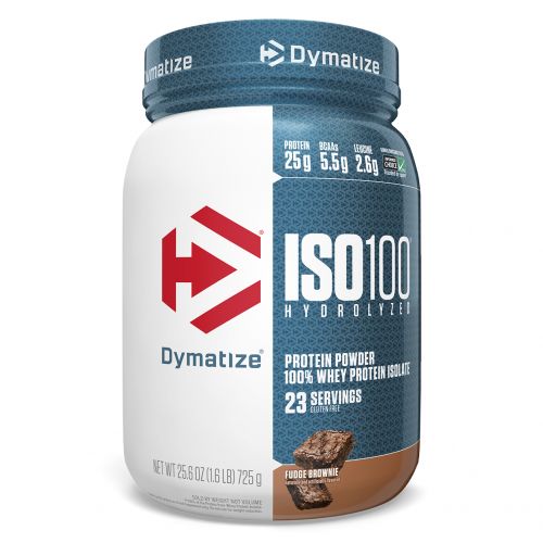 Dymatize Nutrition, ISO100 гидролизованный, 100% изолят сывороточного протеина, брауни 