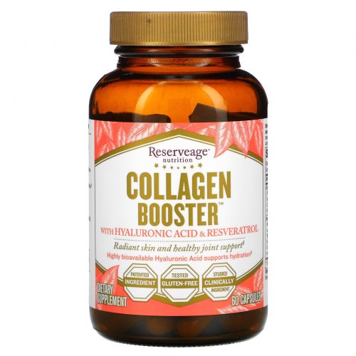 ReserveAge Nutrition, Collagen Booster, с гиалуроновой кислотой и ресвератролом, 60 капсул