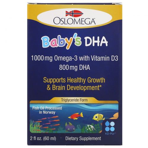 Oslomega, Norwegian Baby’s DHA with Vitamin D3, 800 mg, 2 fl oz (60 ml)