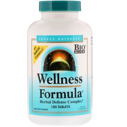 Source Naturals, Wellness Formula, с андрографисом и экстрактом пчелиного прополиса, 180 таблеток