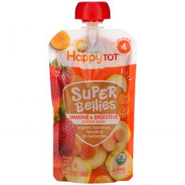 Happy Family Organics, Happy Tot, Super Bellies, Organic Bananas, Carrots & Strawberries, 4 oz (113 g)