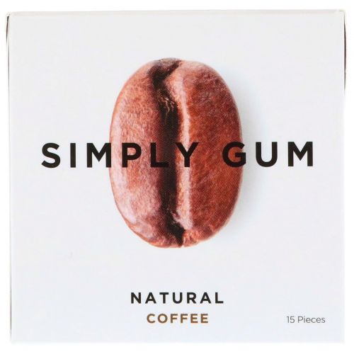 Simply Gum, Жевательная резинка, Натуральный кофе, 15 штук