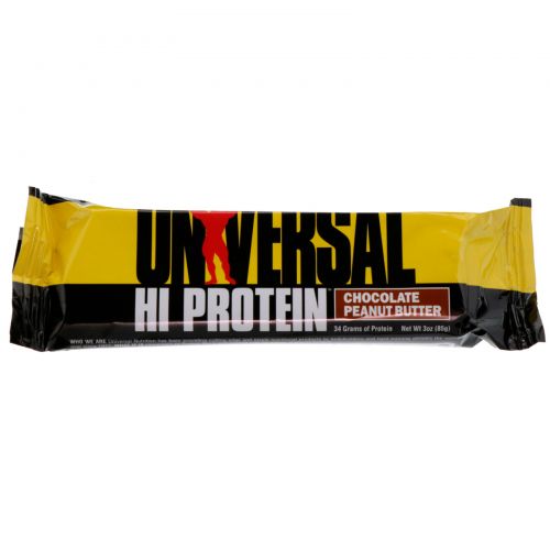 Universal Nutrition, Батончики с высоким содержанием белка, арахисовое масло с шоколадом, 16 батончиков, 3 унции (85 г) каждый