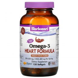 Bluebonnet Nutrition, Натуральный омега-3 состав для сердца, 120 мягких капсул
