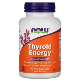 Now Foods, Энергия щитовидной железы (Thyroid Energy), поддержка функций щитовидной железы, 90 капсул