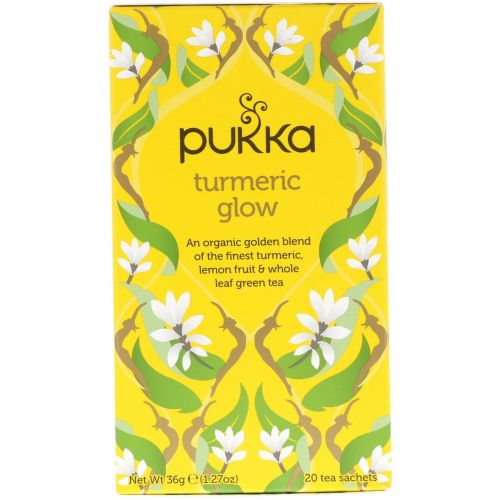 Pukka Herbs, Tumeric Glow Tea, 20 Tea Sachets, 1.27 oz (36 g)
