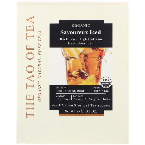 The Tao of Tea, Savoureux Iced Tea, Black Tea, 6 - 1 Gallon Sized Sachets, 3.0 oz (85 g)
