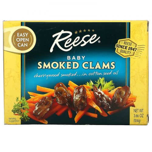 Reese, Baby Smoked Clams, 3.66 oz (104 g)