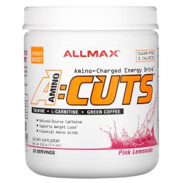 ALLMAX Nutrition, AMINOCUTS, Weight Loss BCAA+EAA, Taurine, CLA, Green Coffee, Pink Lemonade, 7.4 oz (210 g)