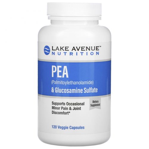 Lake Avenue Nutrition, PEA (Palmitoylethanolamide) + Glucosamine Sulfate, 600 mg + 1,200 mg, 120 Veggie Capsules