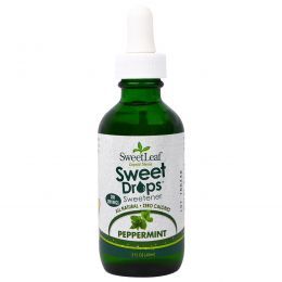 Wisdom Natural, SweetLeaf, Жидкая стевия, перечная мята, 60 мл