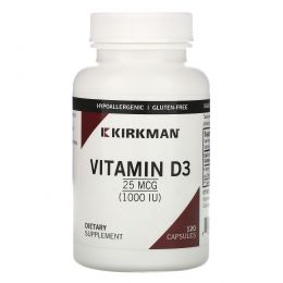 Kirkman Labs, Витамин D-3, 1000 МЕ, 120 капсул