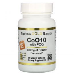 California Gold Nutrition, Коэнзим Q10 с PQQ, 100 мг, 60 растительных капсул