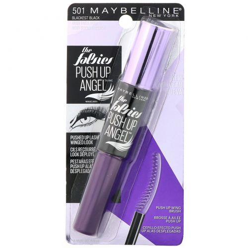 Maybelline, Тушь для ресниц Falsies, Push Up Angel, угольно-черный цвет, 9,8 мл