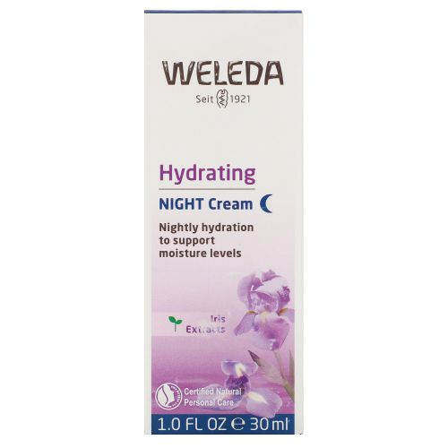 Weleda, Ирис, увлажняющий ночной крем, 1,0 жидкая унция (30 мл)