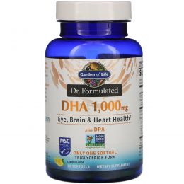 Garden of Life, Dr. Formulated, DHA,  Lemon, 1,000 mg, 30 Softgels