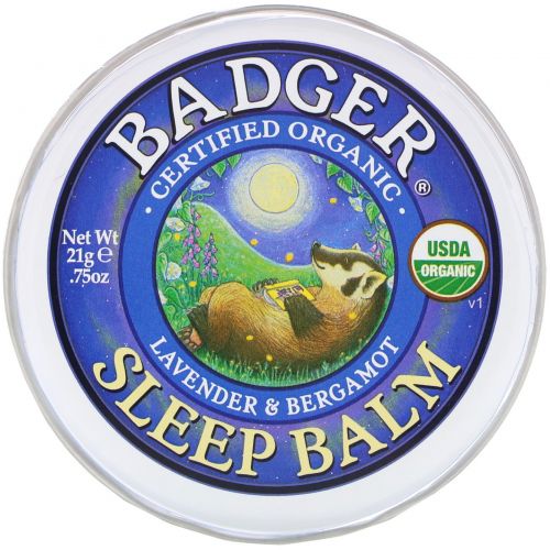 Badger Company, Бальзам перед сном, лаванда и бергамот, 0,75 унции (21 г)