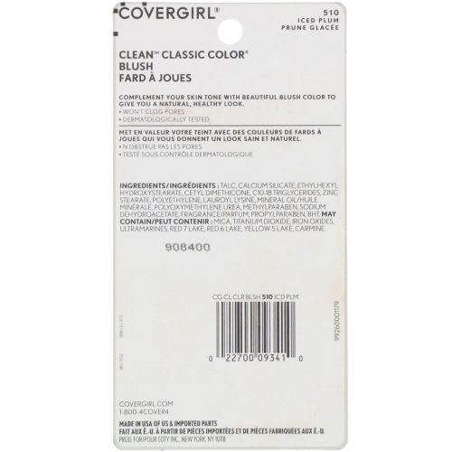 Covergirl, Clean, румяна классического цвета, оттенок 510 «Морозная слива», 8 г (0,3 унции)