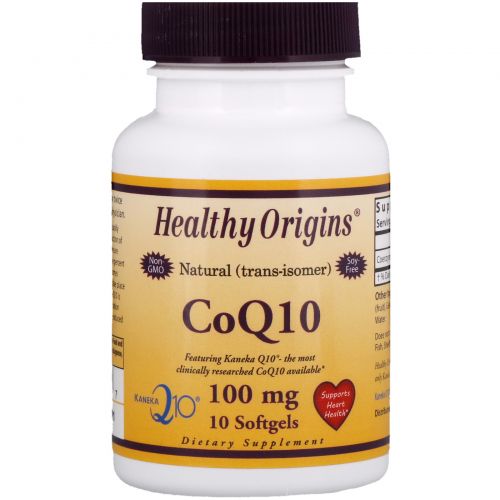 Healthy Origins, Гели CoQ10, 100 мг, 10 желатиновых капсул