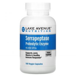 Lake Avenue Nutrition, Serrapeptase, Proteolytic Enzyme, 40,000 SPUs, 180 Veggie Capsules