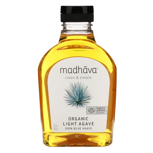 Madhava Natural Sweeteners, Organic Golden Light Blue Agave, 23.5 oz (667 g)