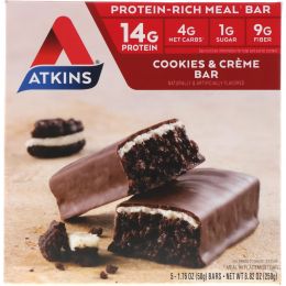 Atkins, Батончики со вкусом печенья со сливками, 5 шт. , 1,7 унции ( 48 г) каждый