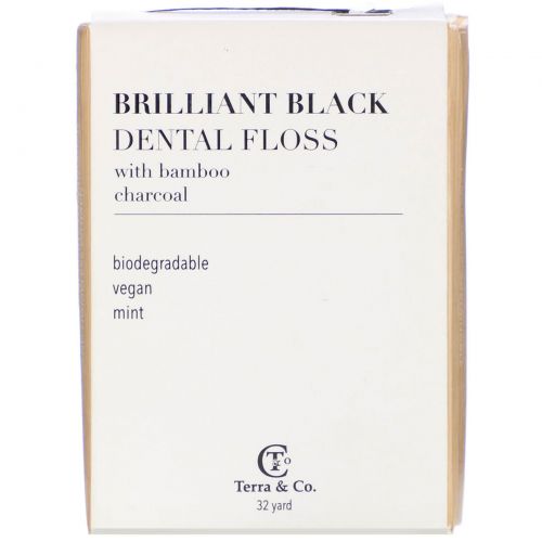 Terra & Co., Brilliant Black, зубная нить, 29,3 м (32 ярда)